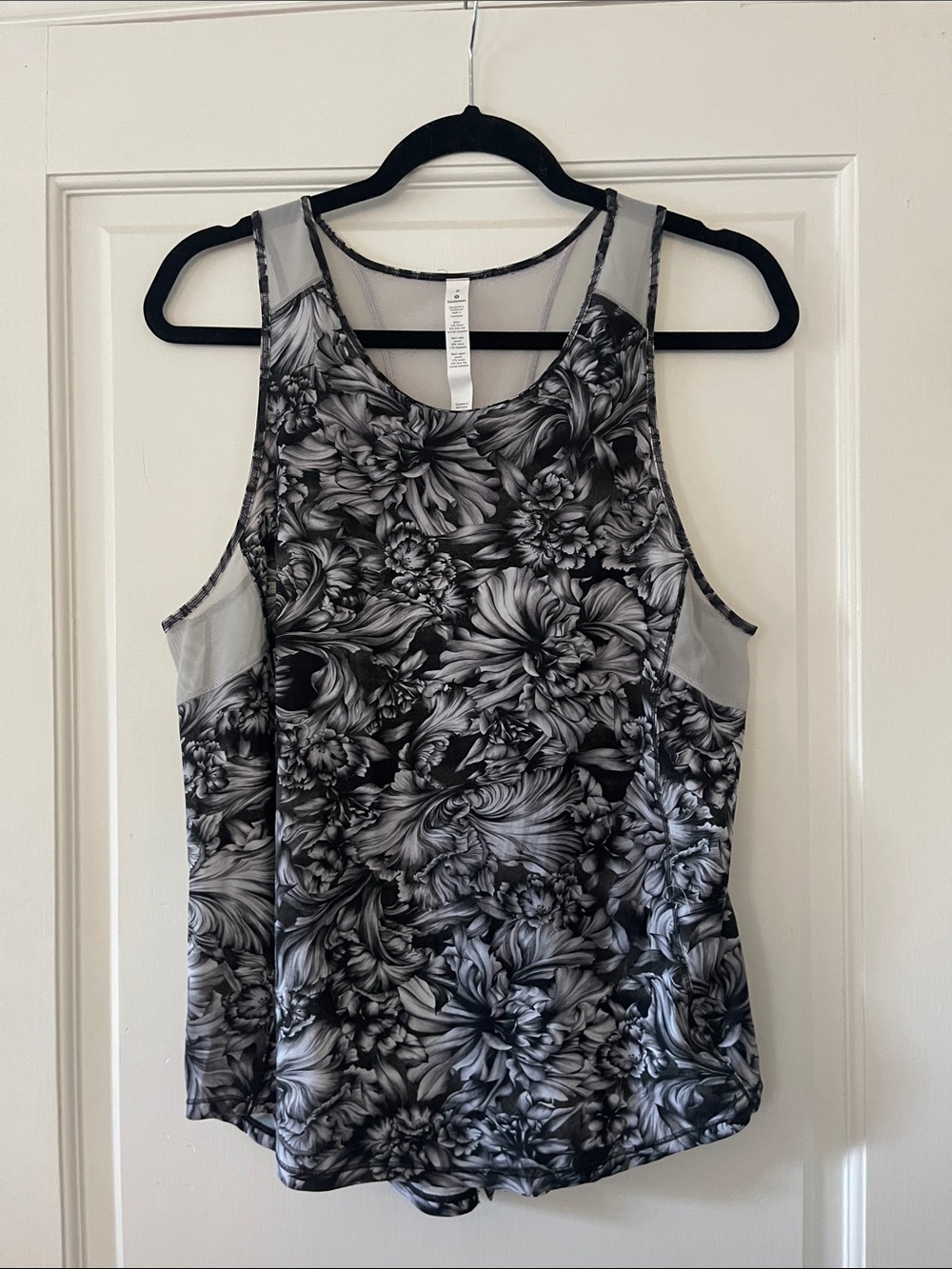 lululemon athletica Black & Gray Floral Mesh-Panel Tank